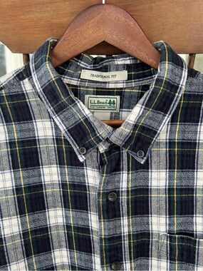 LL Bean Men’s Flannel Long Sleeve Scotch Plaid Shirt Traditional Fit XXL Tall